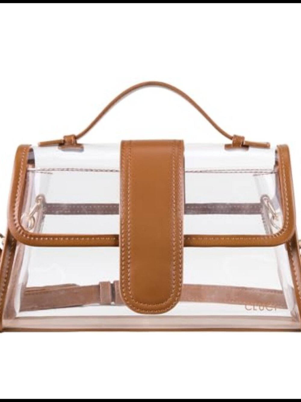 Clear Crossbody Purse with Adjustable Strap Stadium Approved PVC Bag